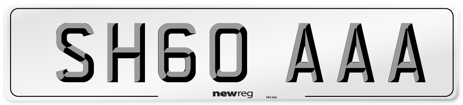 SH60 AAA Number Plate from New Reg